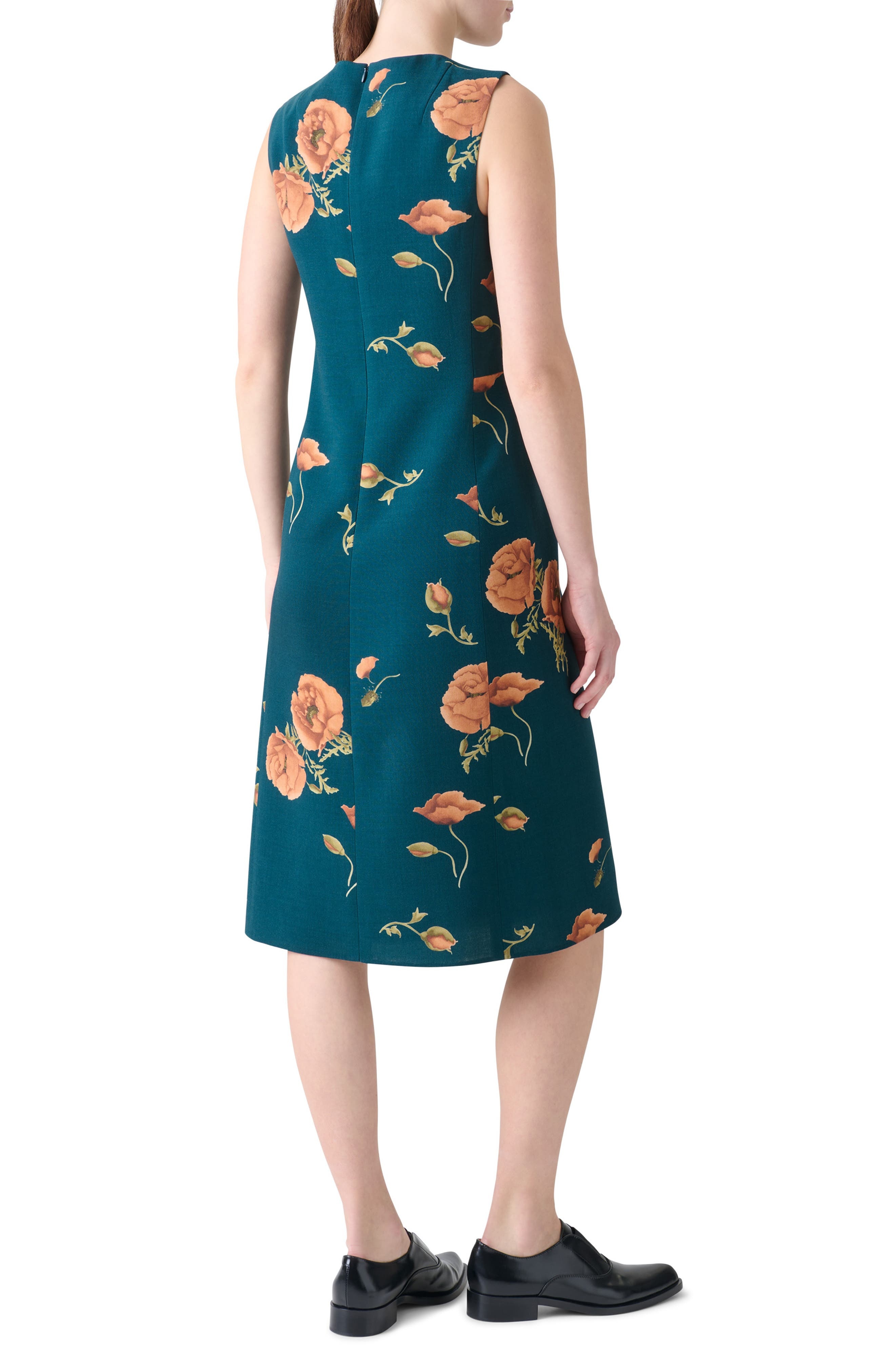 Akris Anemone Double Face Wool Blend Sheath Dress in River Green-Terra at Nordstrom - 2