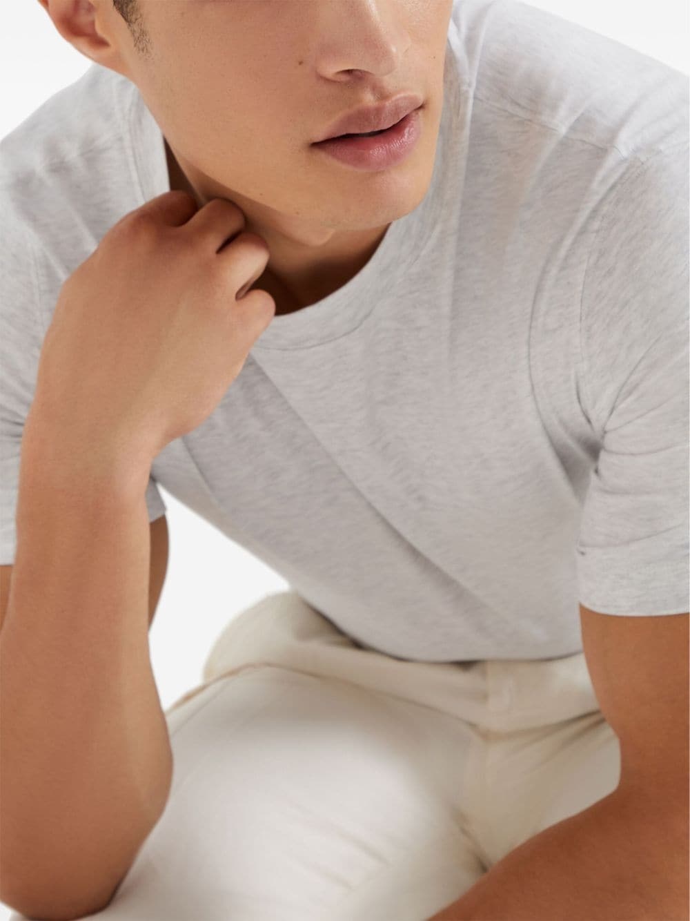 mÃ©lange-effect cotton-blend T-shirt - 4