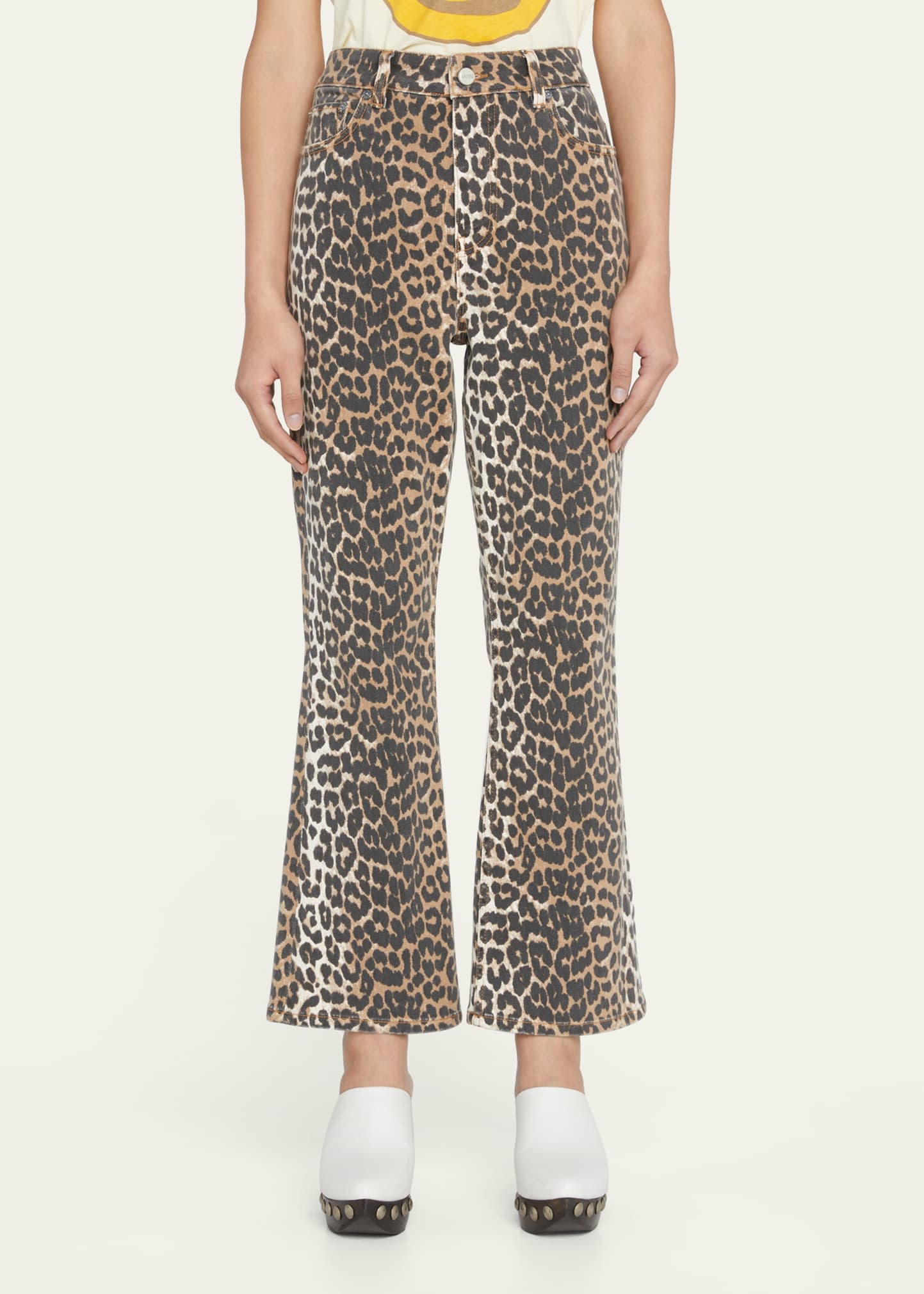 Betzy Leopard Cropped Bootcut Jeans - 4