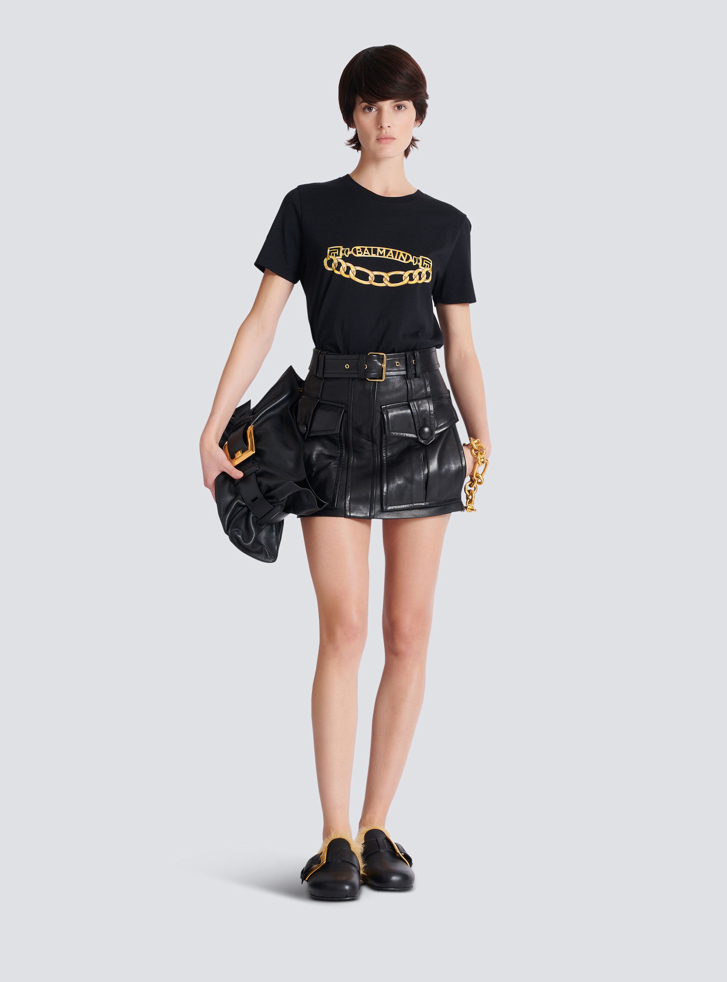 Short lambskin skirt - 2