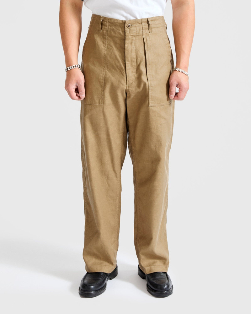 Engineered Garments Fatigue Pants in Khaki Cotton Linen Java Cloth outlook