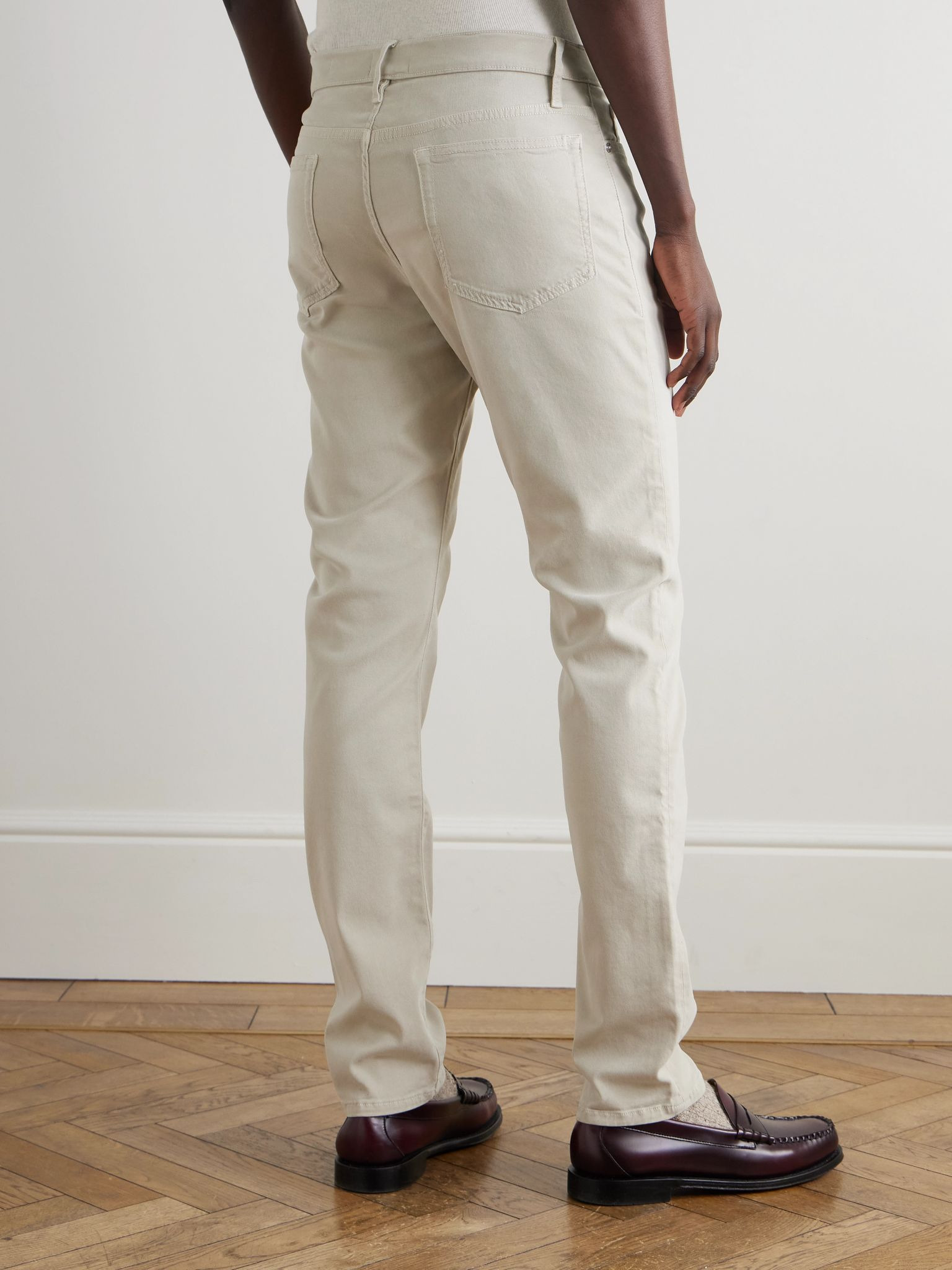 L'Homme Slim-Fit Stretch Lyocell-Blend Trousers Beige - 4