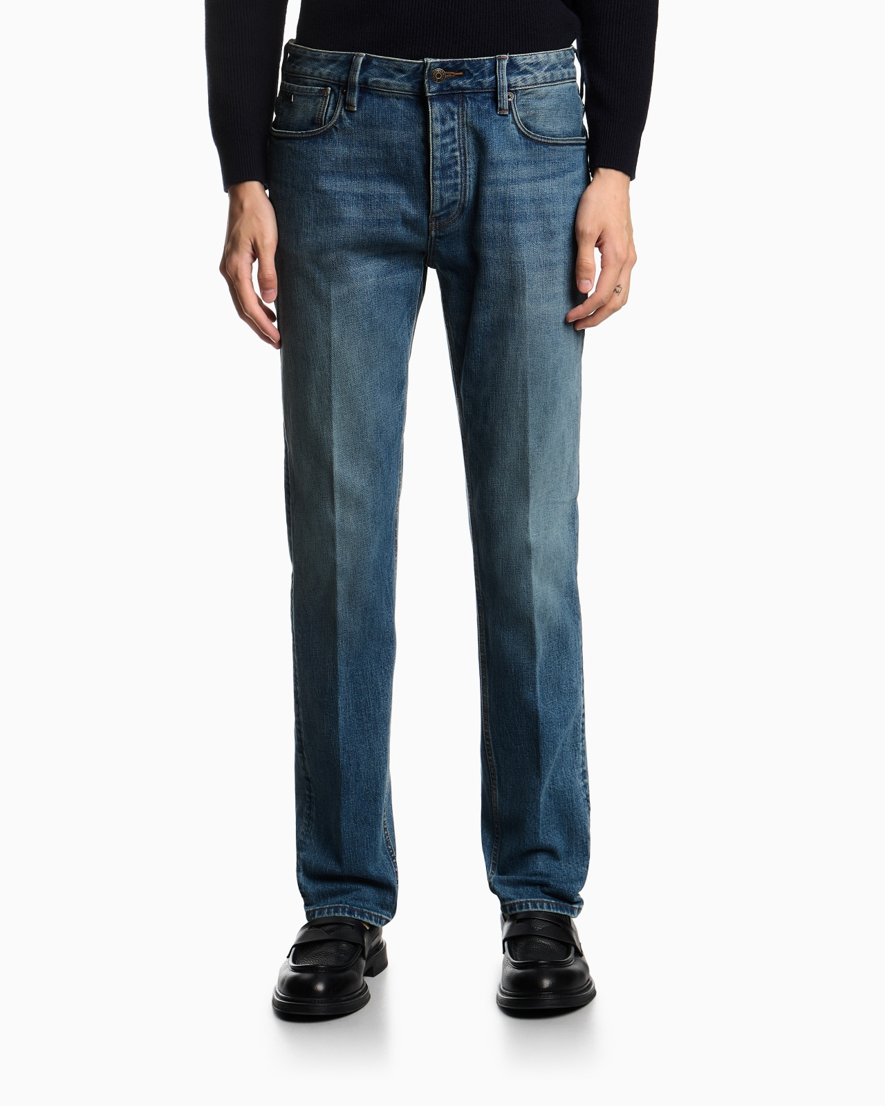 J75 SLIM-FIT, STONE-WASHED STRETCH-DENIM JEANS - 4