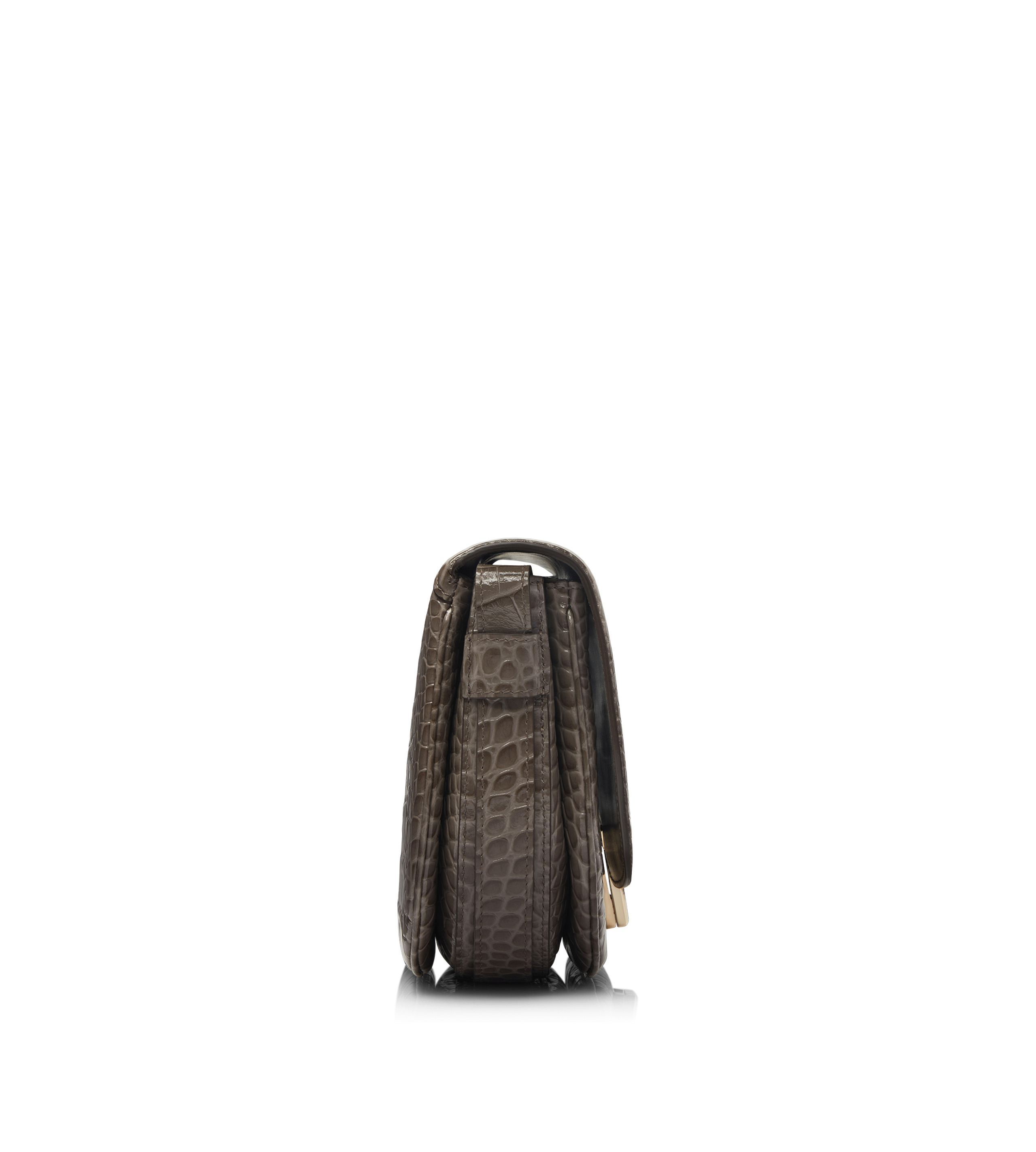SHINY STAMPED CROCODILE LEATHER WALLIS CROSSBODY BAG - 2
