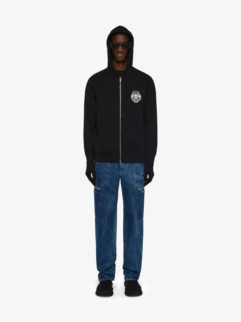 Givenchy SLIM FIT ZIPPED HOODIE GIVENCHY CREST outlook