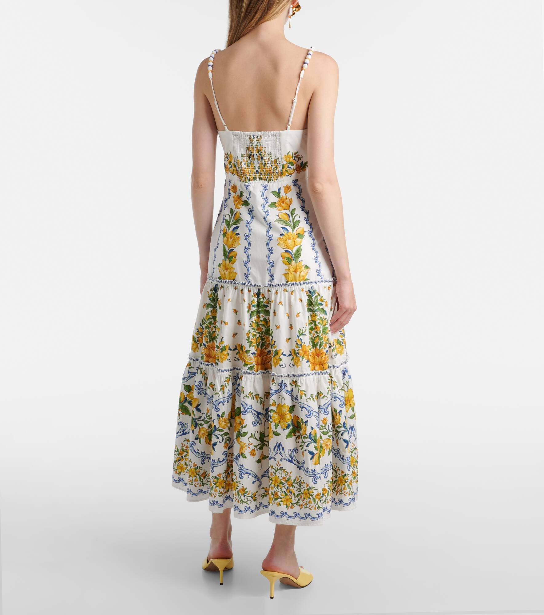 Printed cotton midi dress - 3