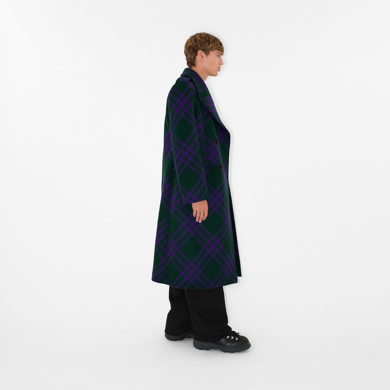 Check Wool Blend Coat 5