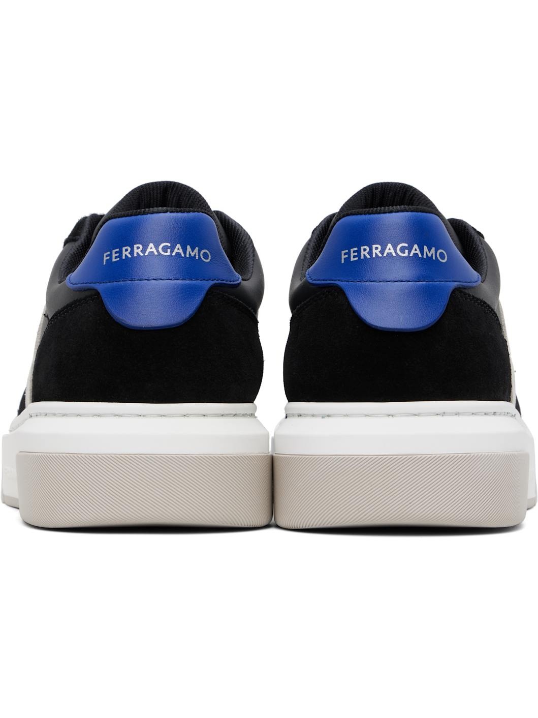 Black Low Cut Gancini Outline Sneakers - 2
