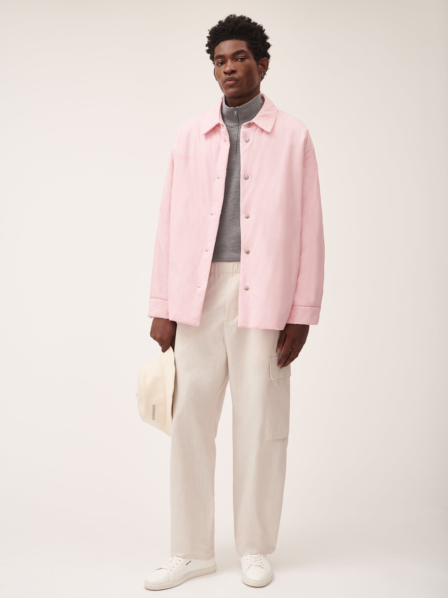 Mens Flower-Warmth Padded Overshirt - Magnolia Pink - 3