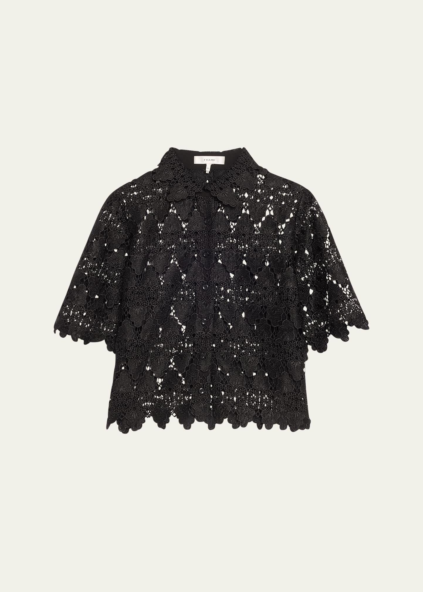 Lace Button-Front Shirt - 1