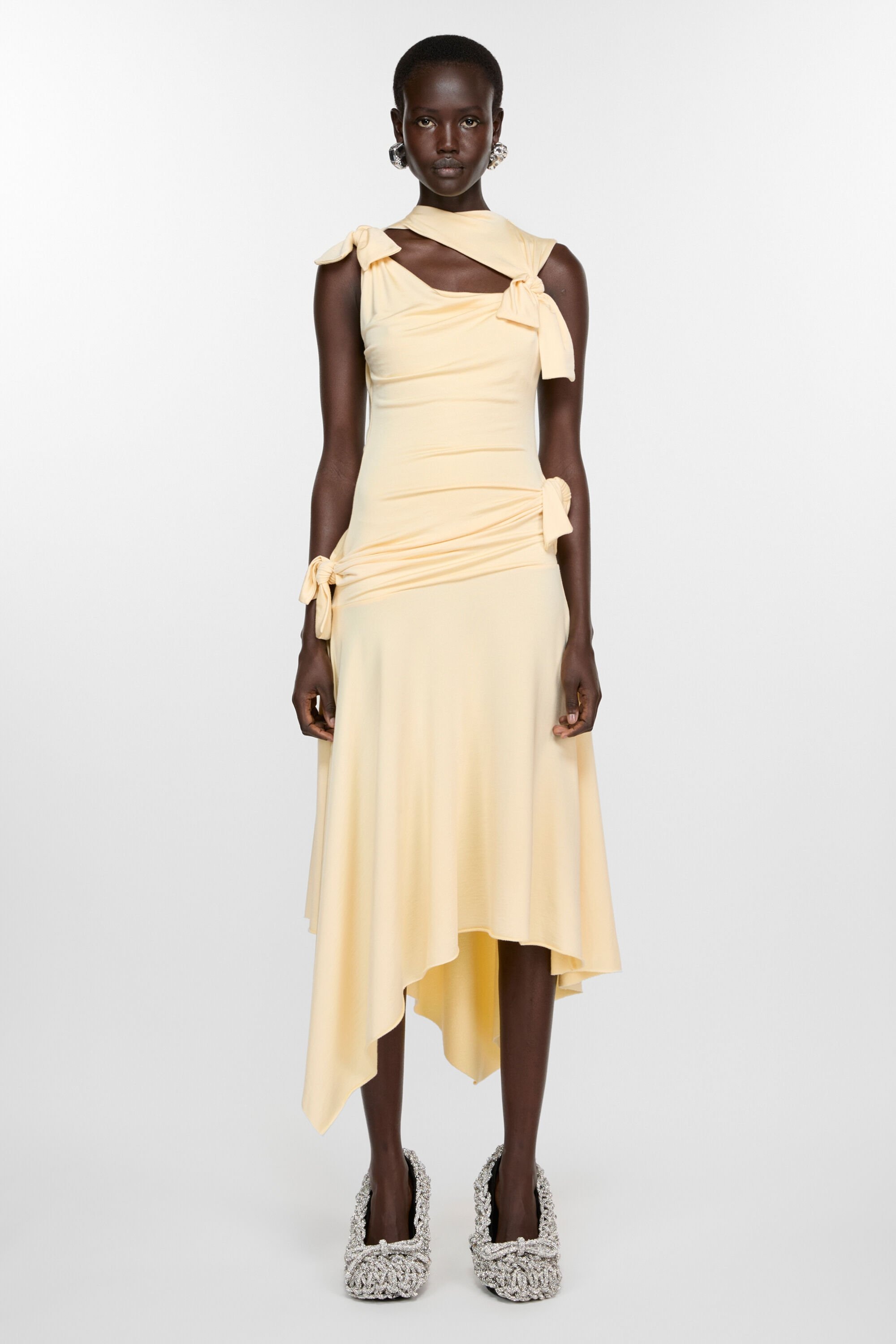 Tie-up dress - Soft yellow - 2