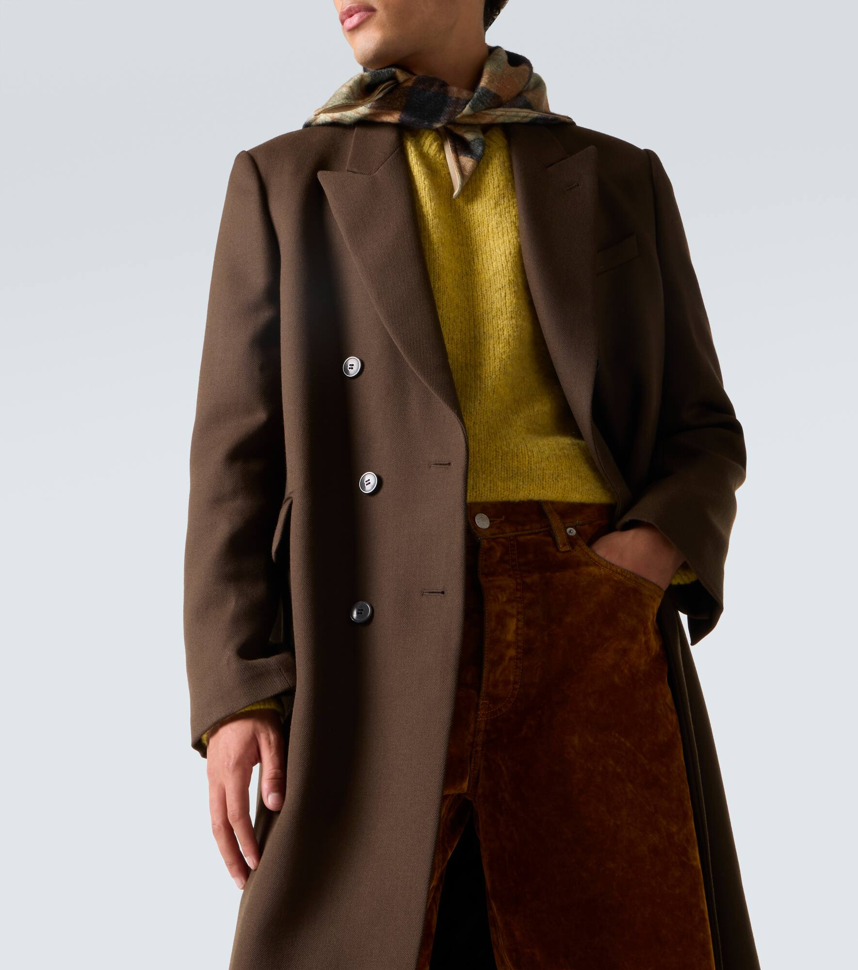 Double-breasted wool coat - 5