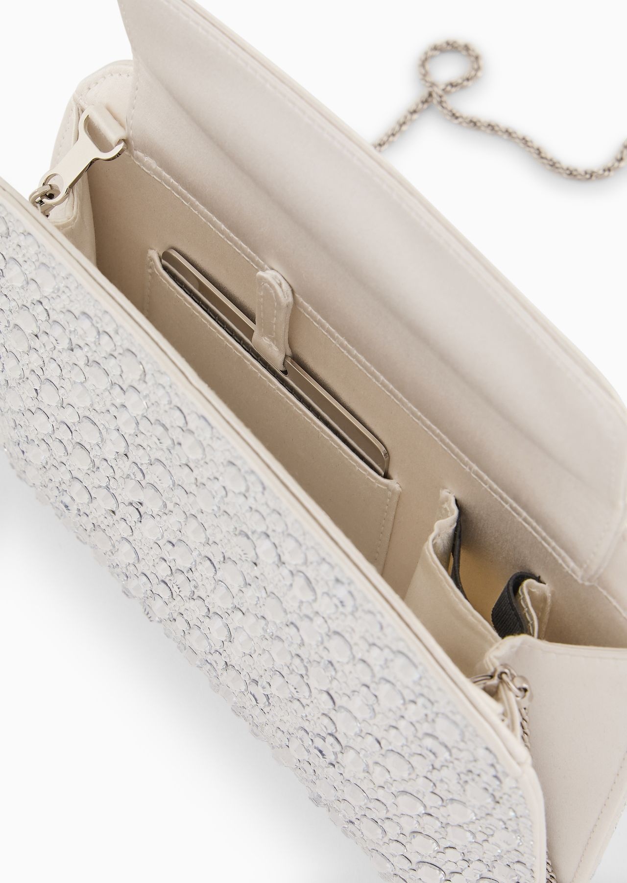 La Prima satin and rhinestone clutch bag - 4