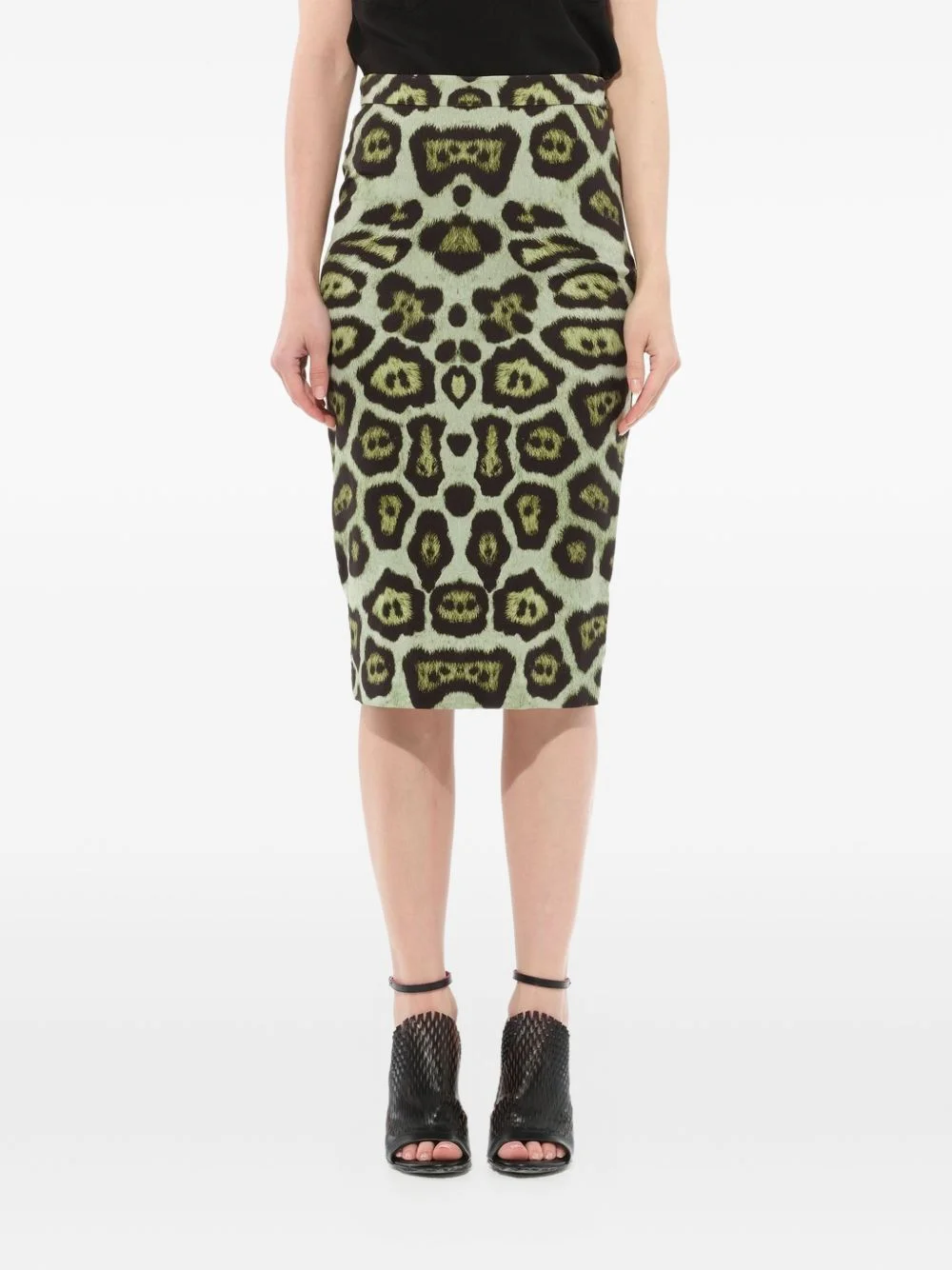 leopard print pencil skirt - 1