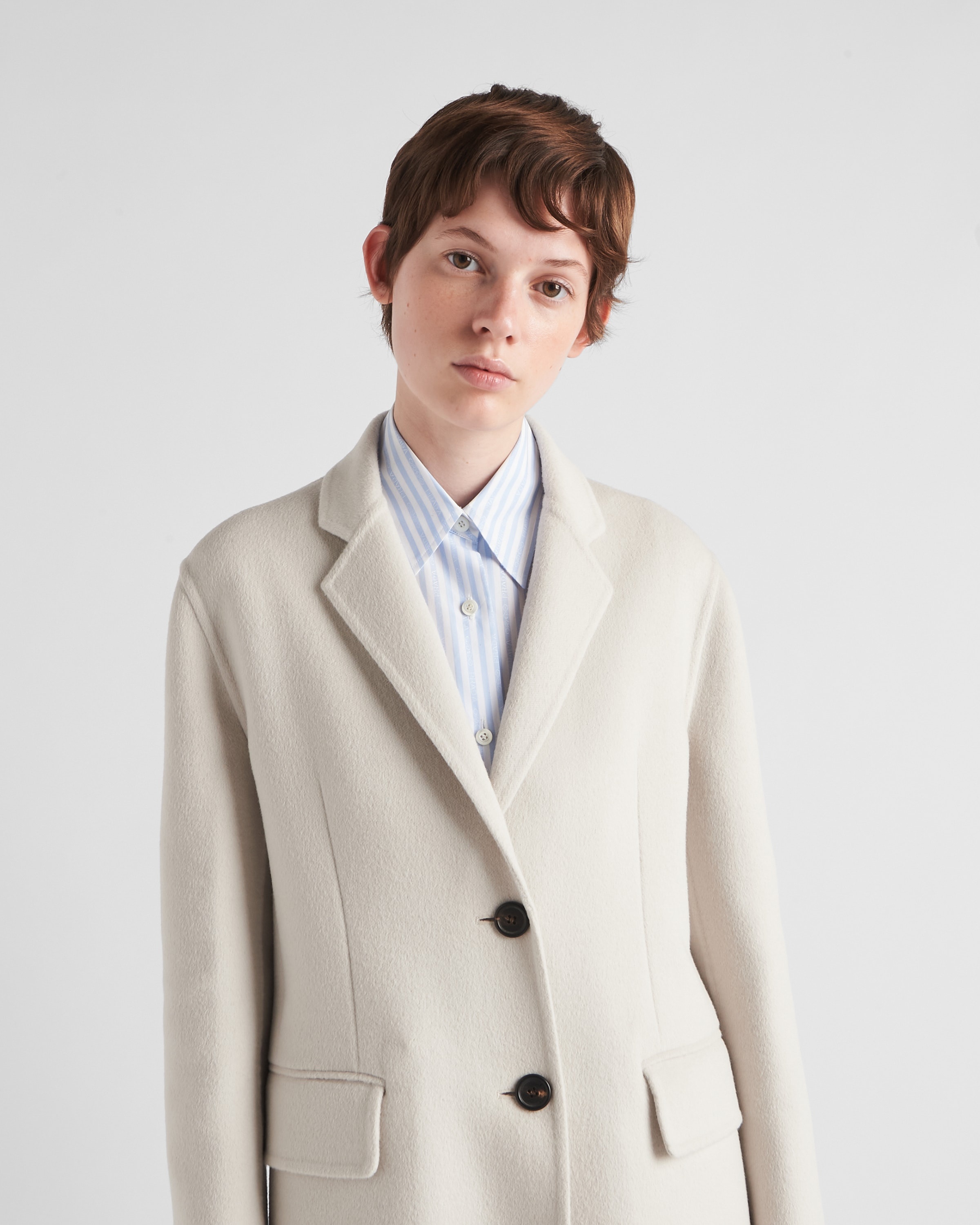 Single-breasted cashgora coat - 4