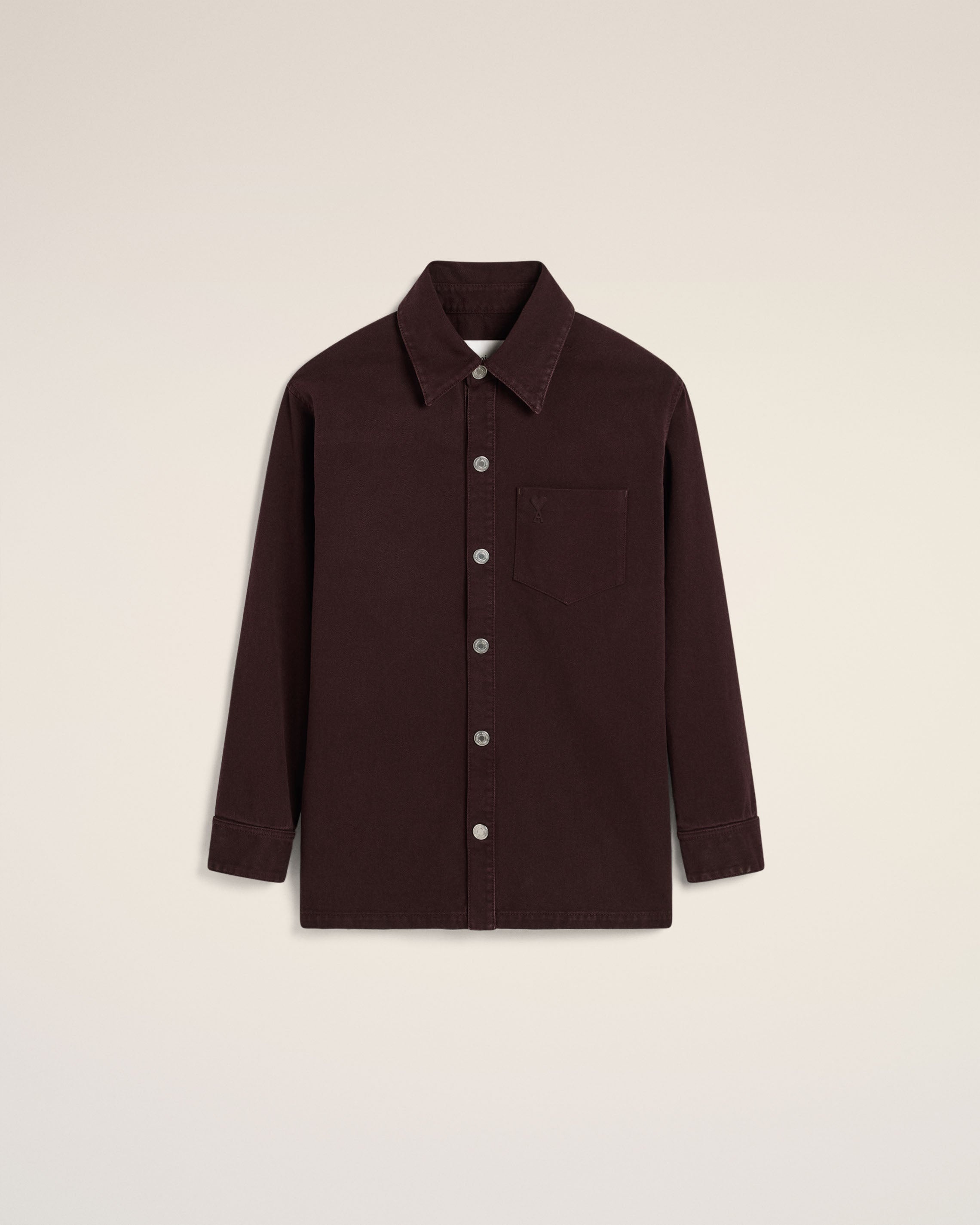 BURGUNDY COTTON AMI DE COEUR OVERSHIRT - 2