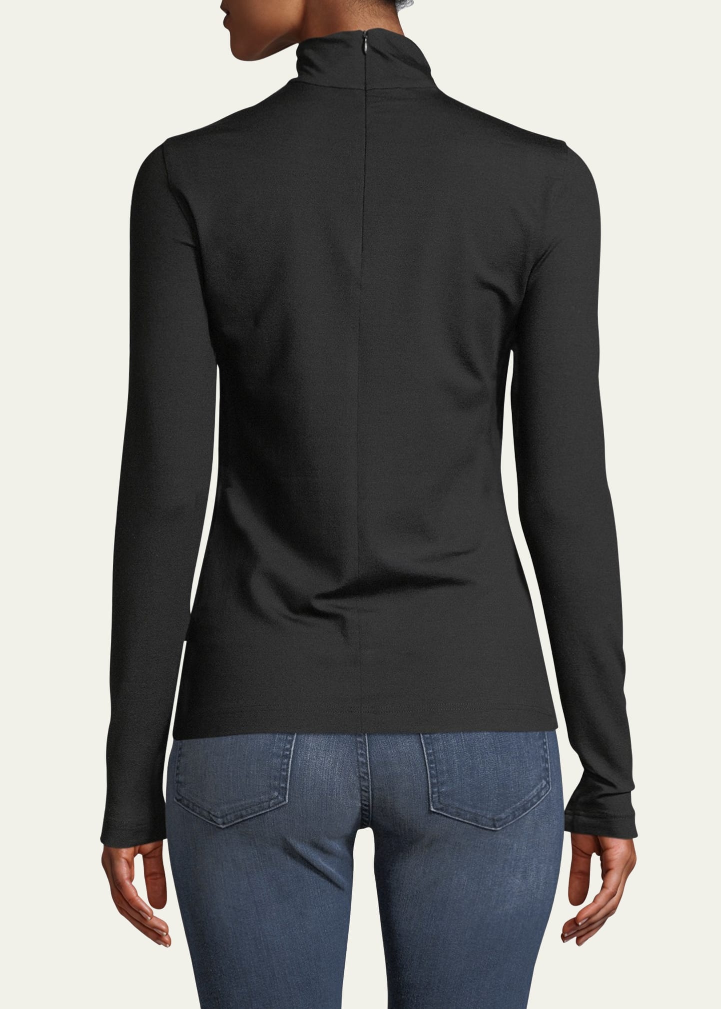 Silk-Cotton Jersey Turtleneck Top - 3