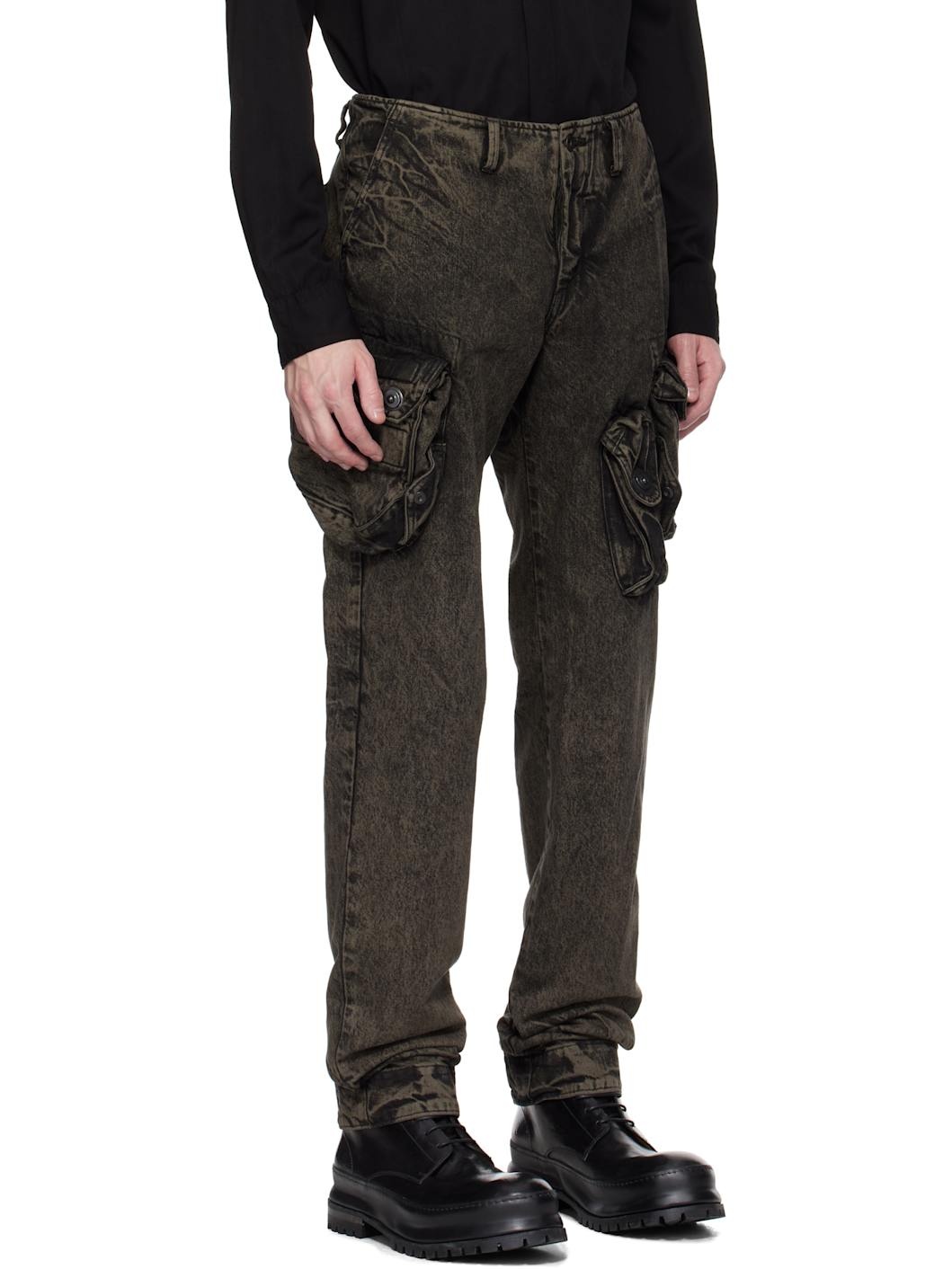 Gray Gasmask Skinny Denim Cargo Pants - 2