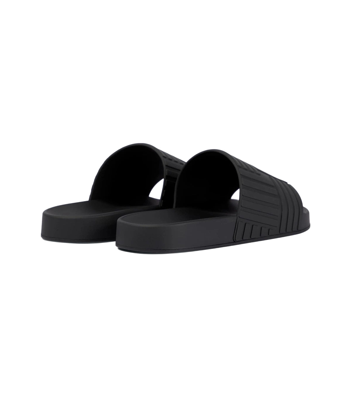 Embossed Rubber Slides 'Black' - 4