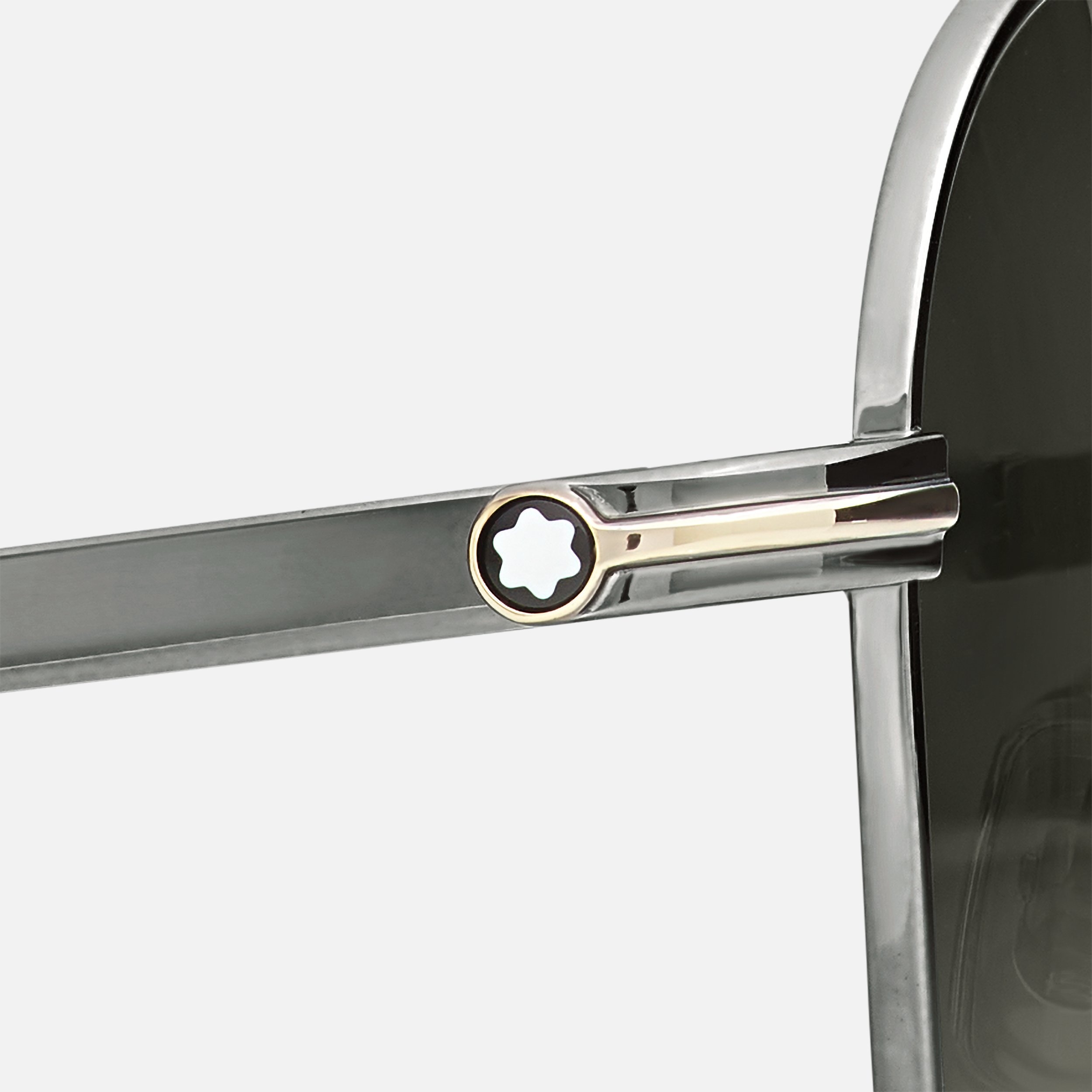 Squared Sunglasses with Ruthenium Colored Metal Frame - 3