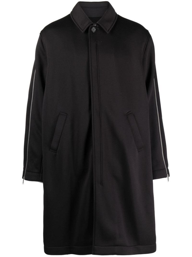 zip-sleeve mid-length coat 1