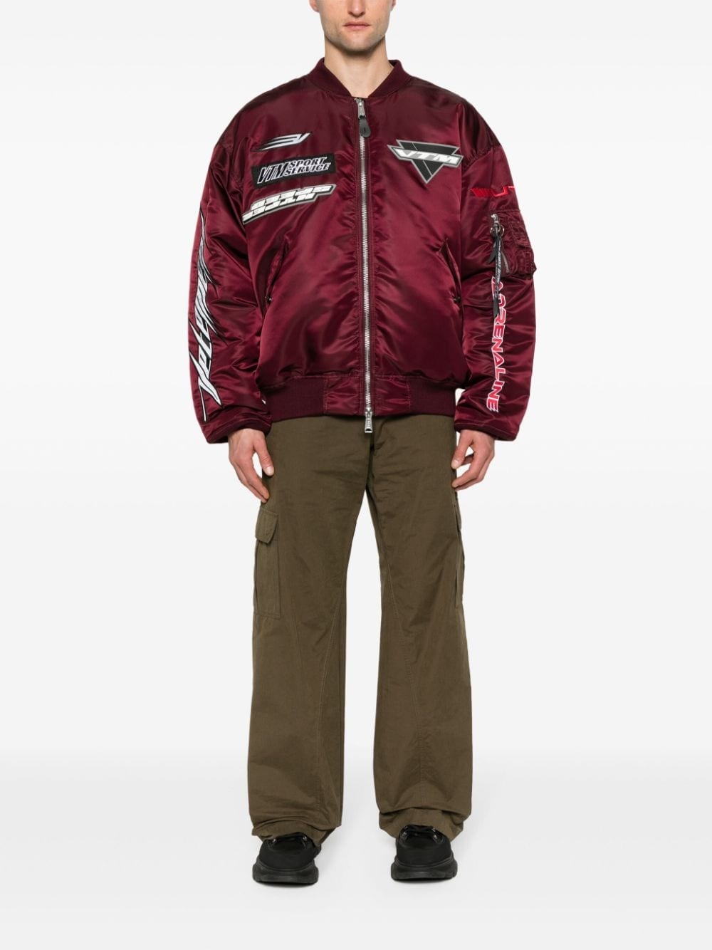 logo-appliquÃ© bomber jacket - 3