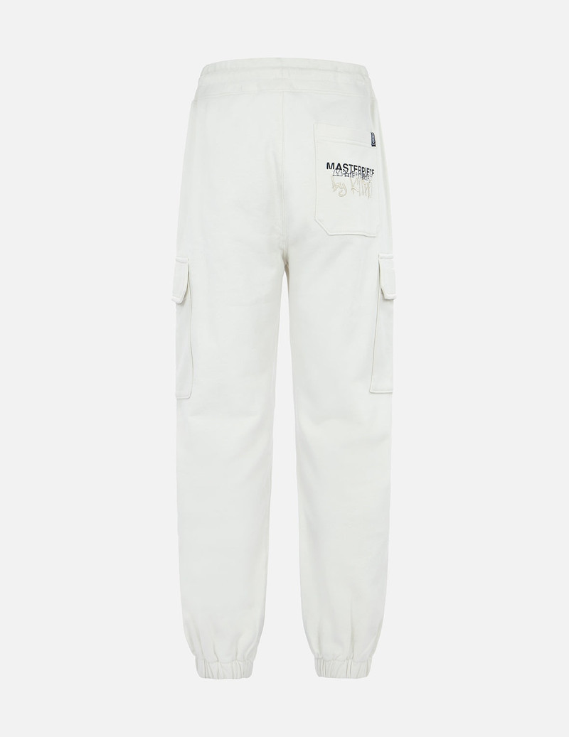 Brush Effect Logo Embroidery Cargo Sweatpants 3