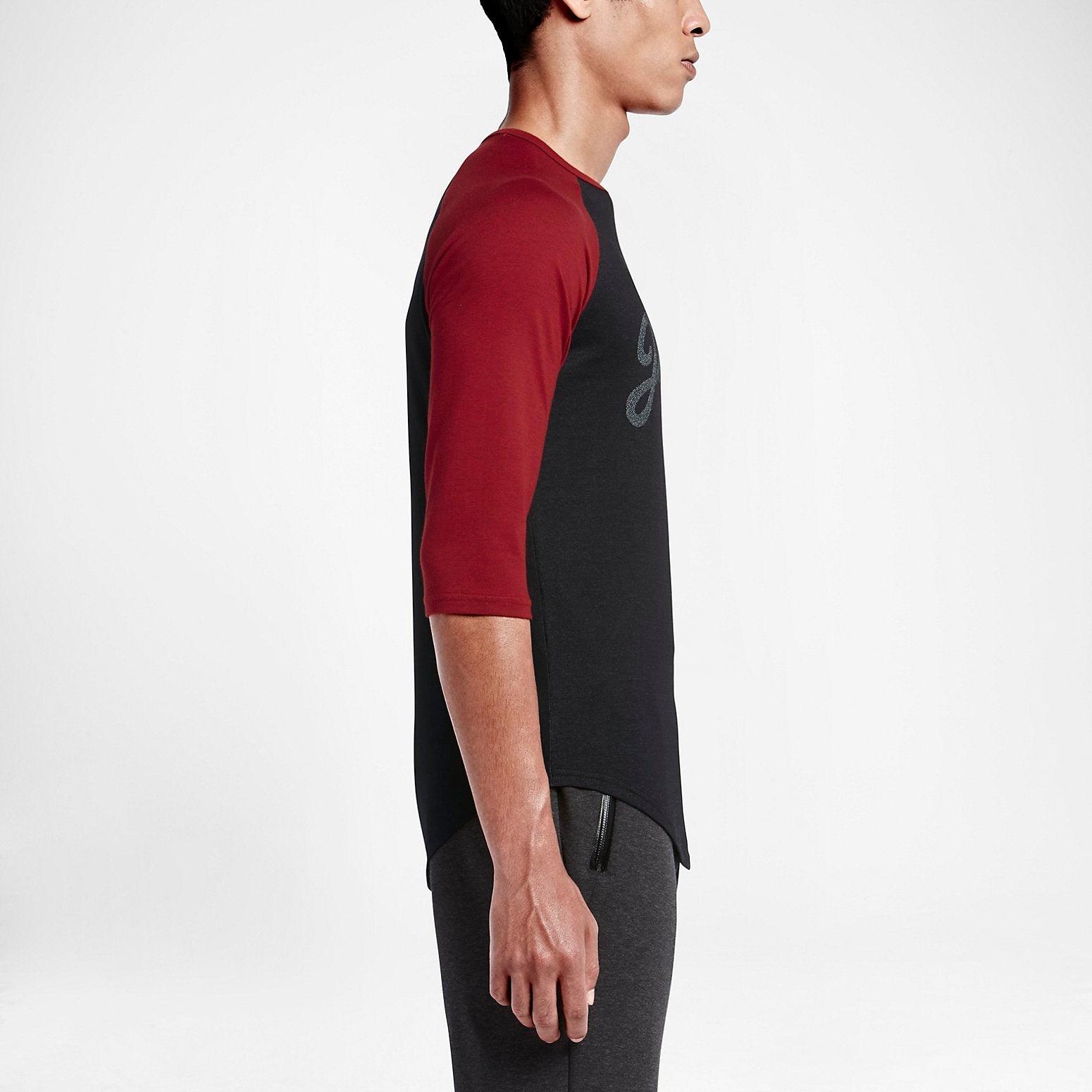 Air Jordan 23 Raglan 3/4 Sleeve Short 'Black Red' 724504-010 - 3