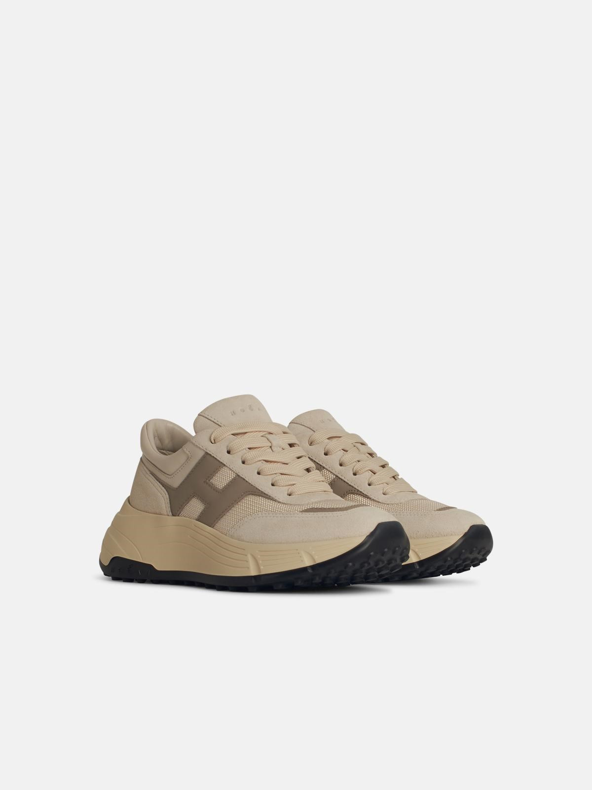 'H669' BEIGE LEATHER SNEAKERS - 2