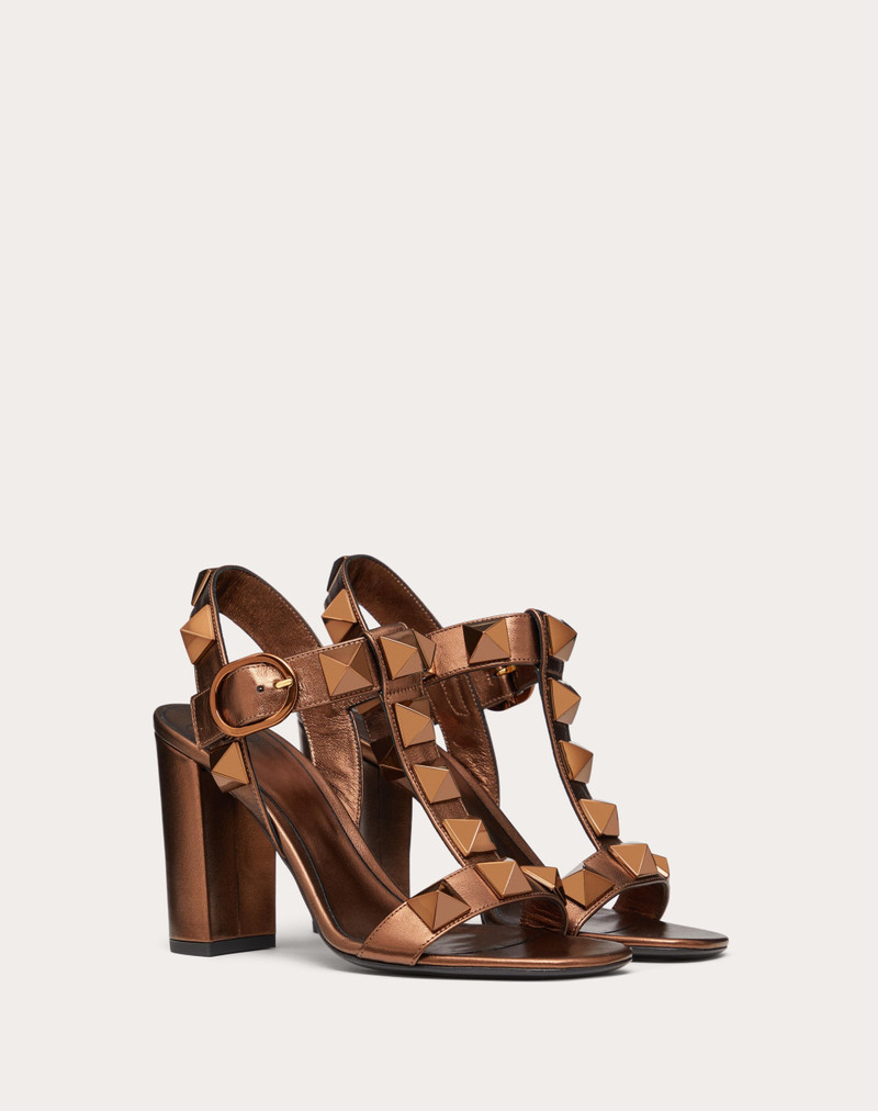 ROMAN STUD METALLIC NAPPA LEATHER AND MATCHING STUD SANDAL 90MM 2