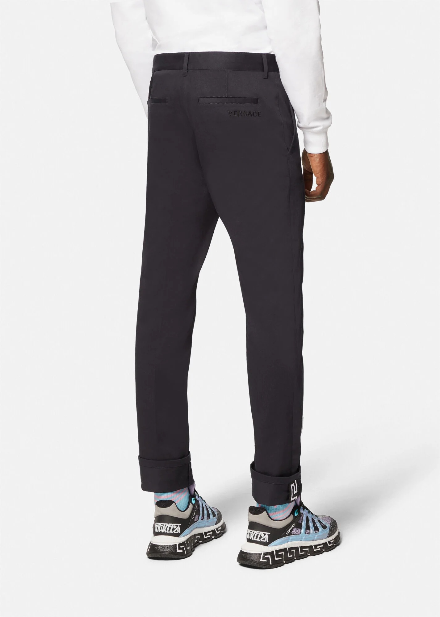 Greca Ribbon Cotton Gabardine Pants - 4