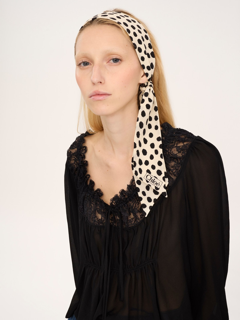 THE CHLOÉ SPOTTED BANDEAU SCARF IN SILK 4