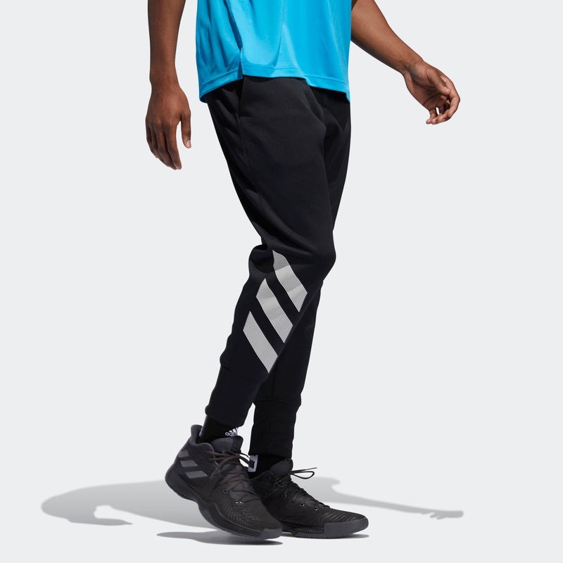 adidas Act Side Stripe Printing Sports Long Pants Black DW7326 - 5