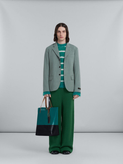 Marni TRIBECA SHOPPING BAG IN GREEN AND BLACK outlook