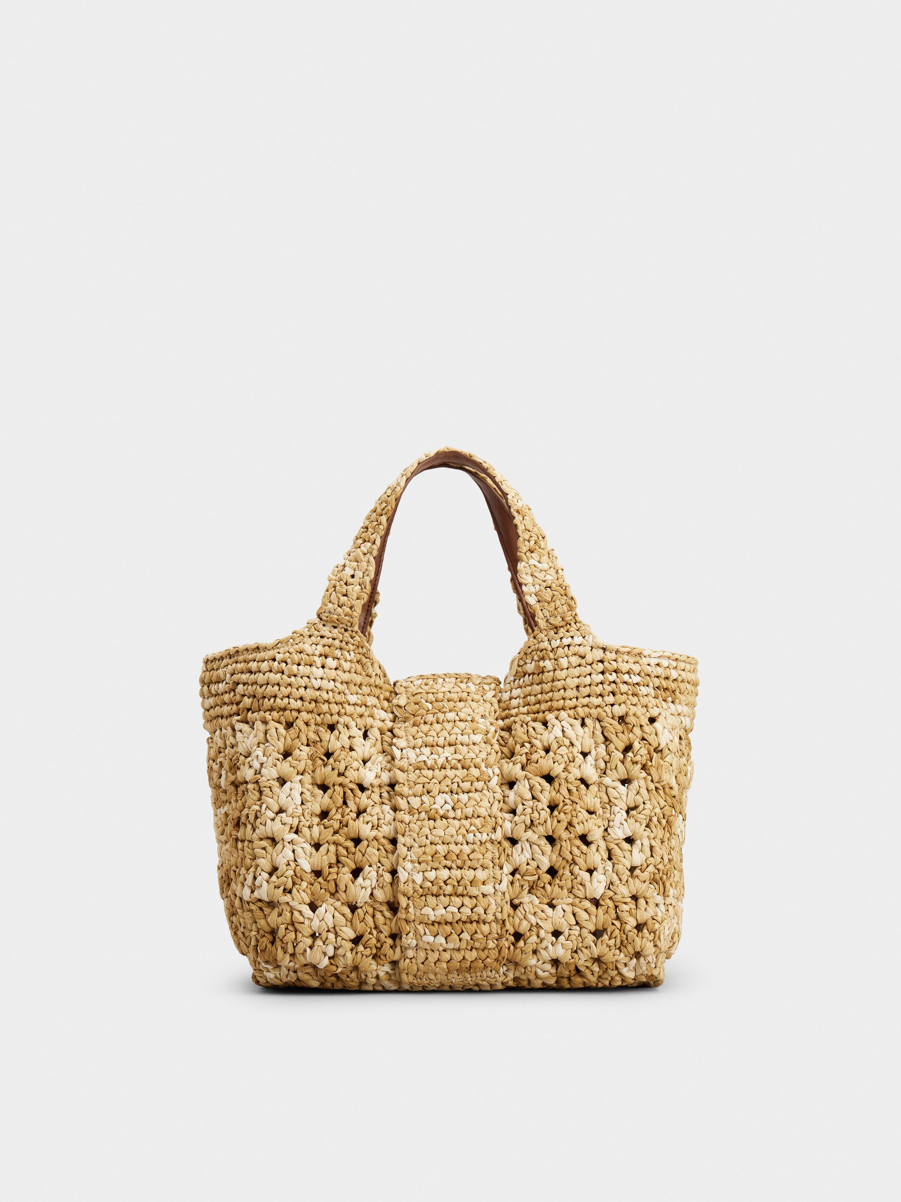 Viv' Choc Mini Shopping Bag in Raffia - 4