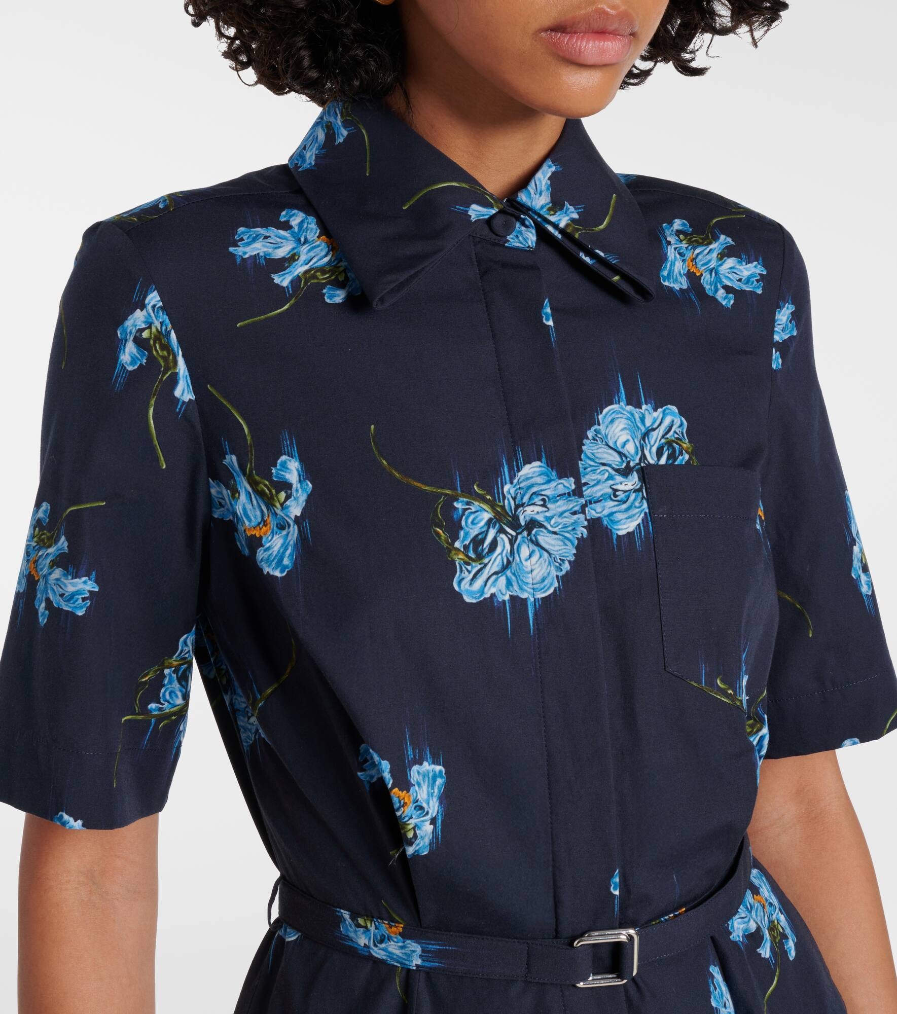 Floral cotton shirt dress - 4