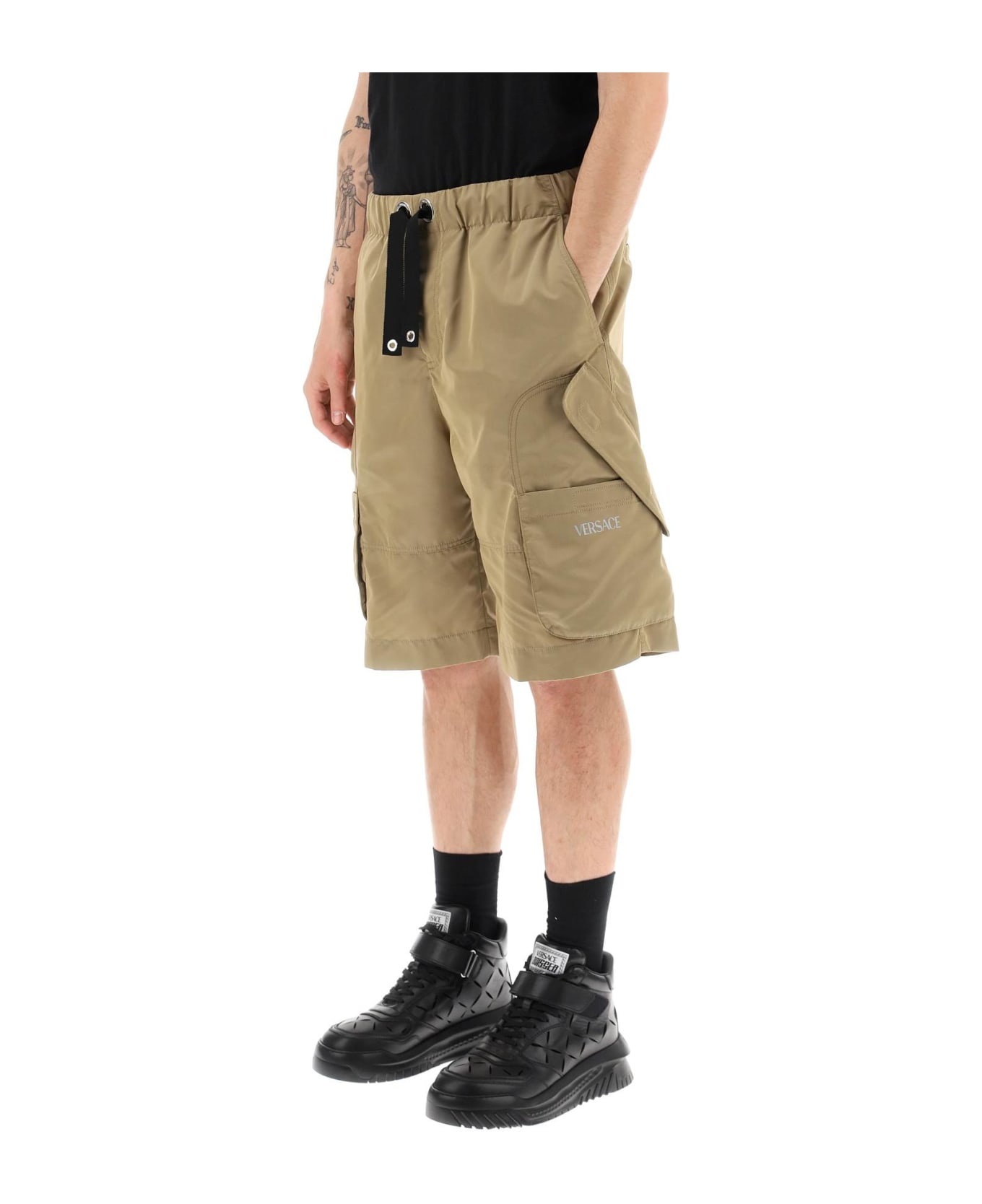 Beige Nylon Shorts - 4