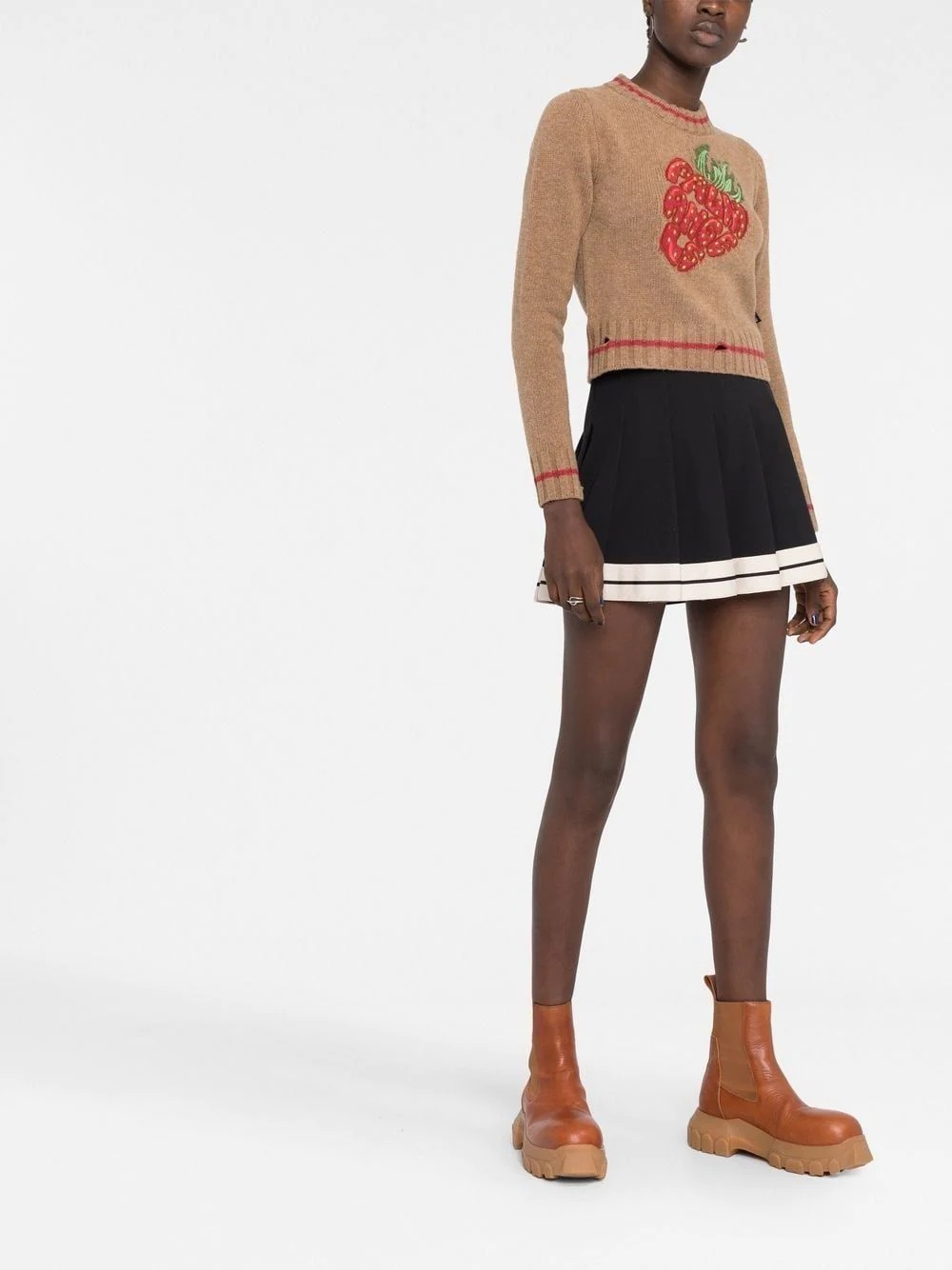 logo-patch cropped jumper - 2
