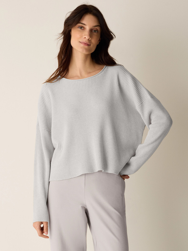 EILEEN FISHER Italian Cashmere Crew Neck Top outlook