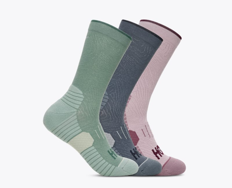 Crew Run Sock 3-Pack in Rosemary/Faded Navy/Lilac Cream 1