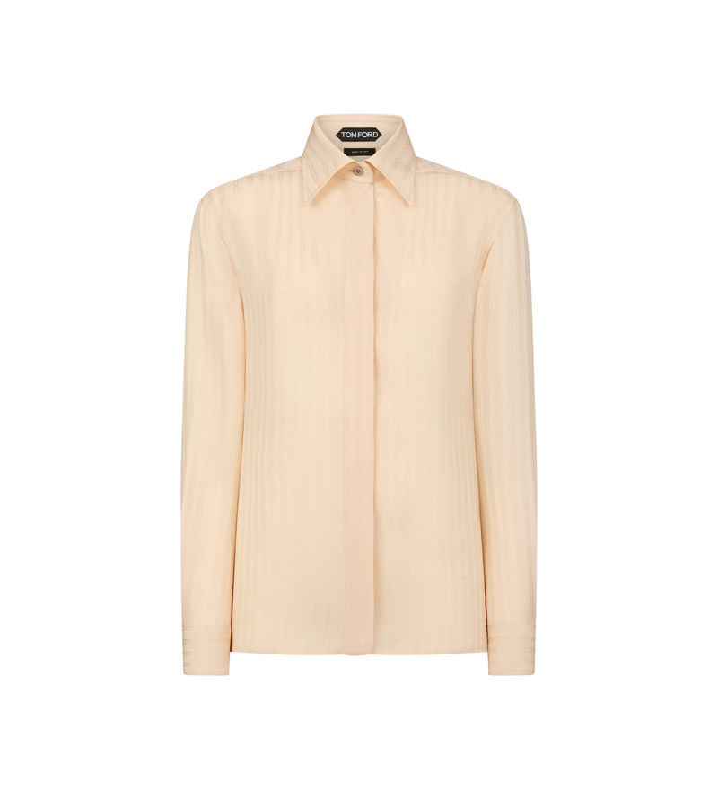 STRIPED WHITNEY FLUID 실크 SHIRT - 1