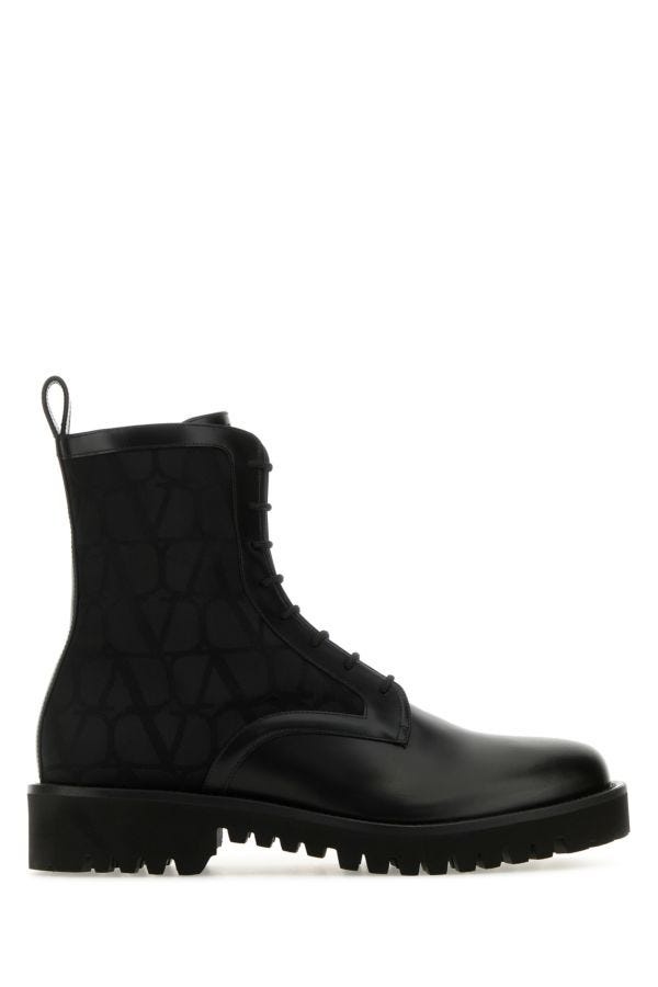 Black Toile Iconographe and leather ankle boots - 1