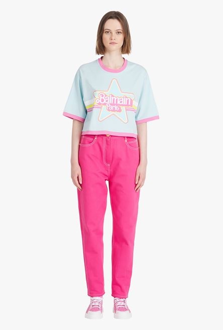 Balmain x Barbie - Boyfriend cut pink jeans - 4