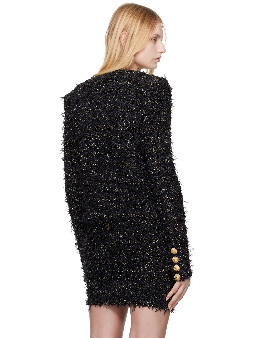 Black Edge-To-Edge Tweed Jacket - 3