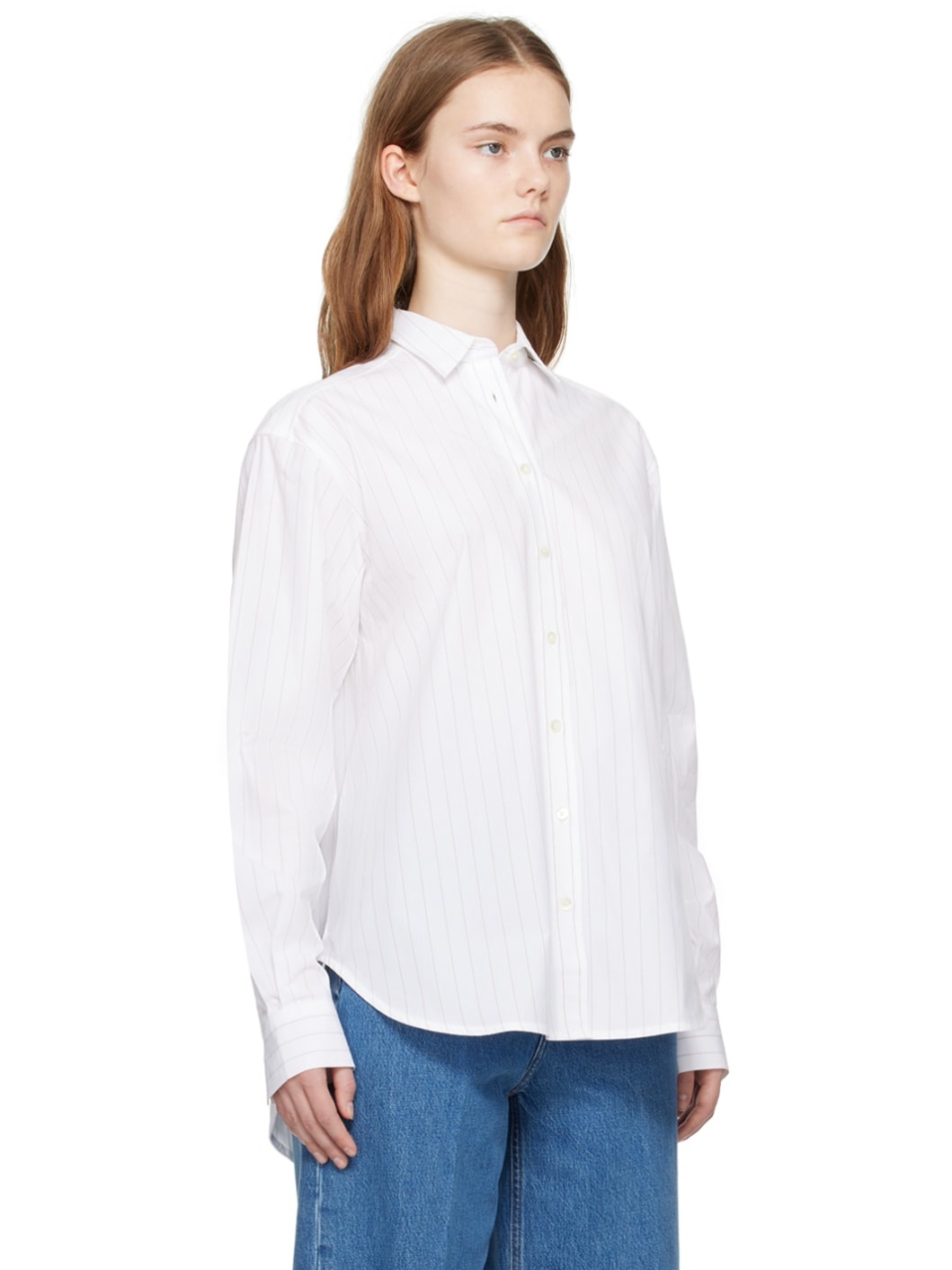 White Pinstripe Shirt - 2