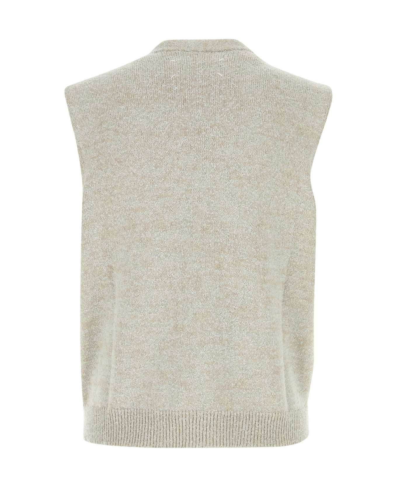 Melange Grey Cotton Blend Vest - 2