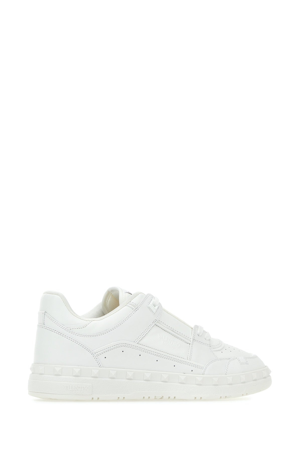 Valentino Garavani Men White Leather Freedots Sneakers - 3