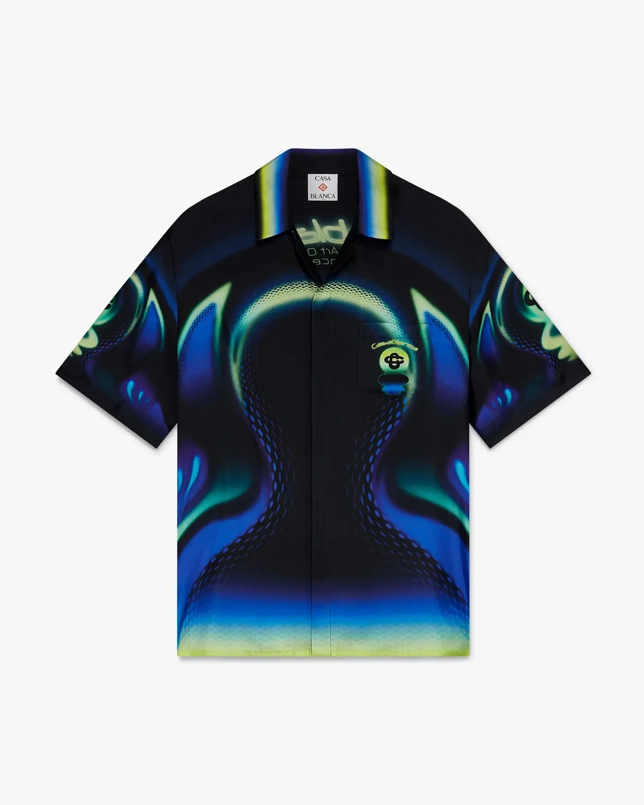Sporchid Black Short Sleeve Silk Shirt - 1