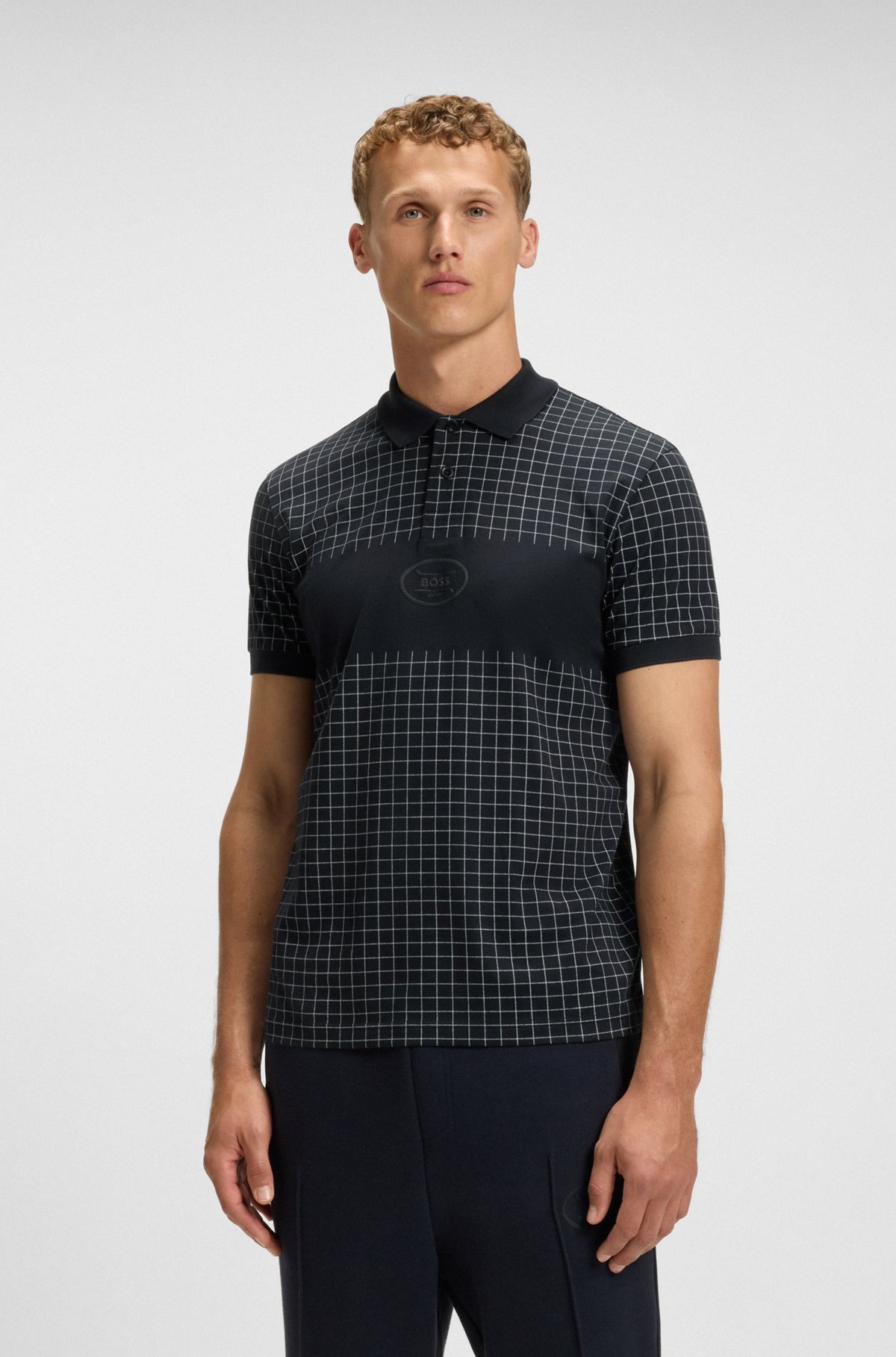 REGULAR-FIT POLO SHIRT IN LIGHTWEIGHT CHECKED PIMA COTTON - 2