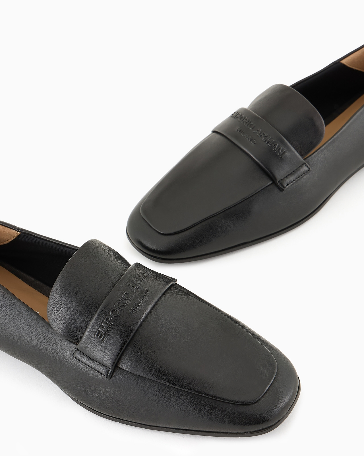 Nappa leather loafers with embossed logo - 5